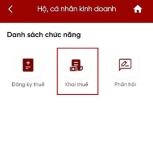 Khai thuế trên eTax Mobile